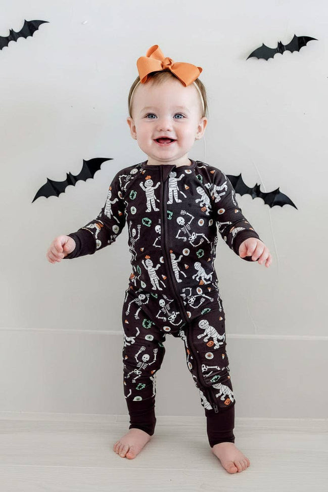 Halloween Glow-in-the-Dark Convertible Bamboo Zip Romper | Eye Want Candy