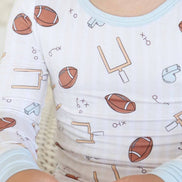 Tiny Touchdowns Two Piece Pajama Set | Neutral