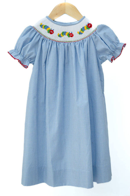 Back to School Caterpillar Smocked Helen Dress