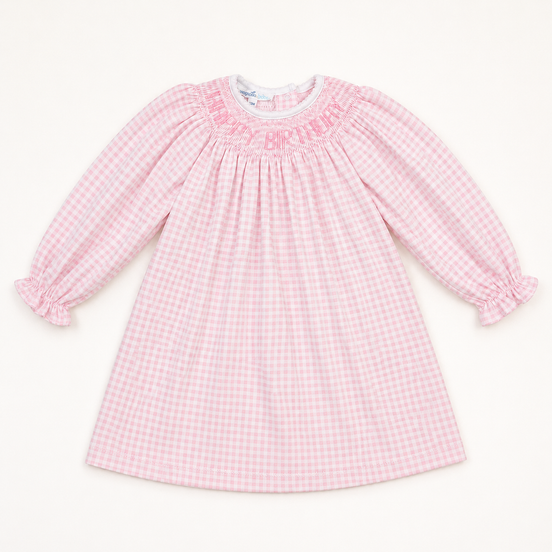 Birthday Classics Bishop Long Sleeve Dress - Pink