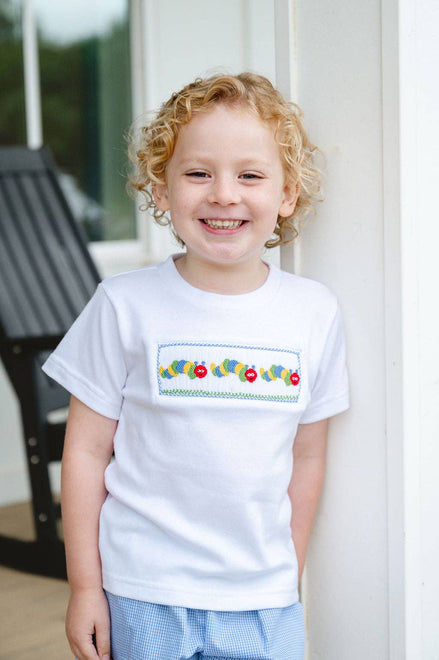 Back to School Caterpillar Smocked Beau T-Shirt/Shorts Set