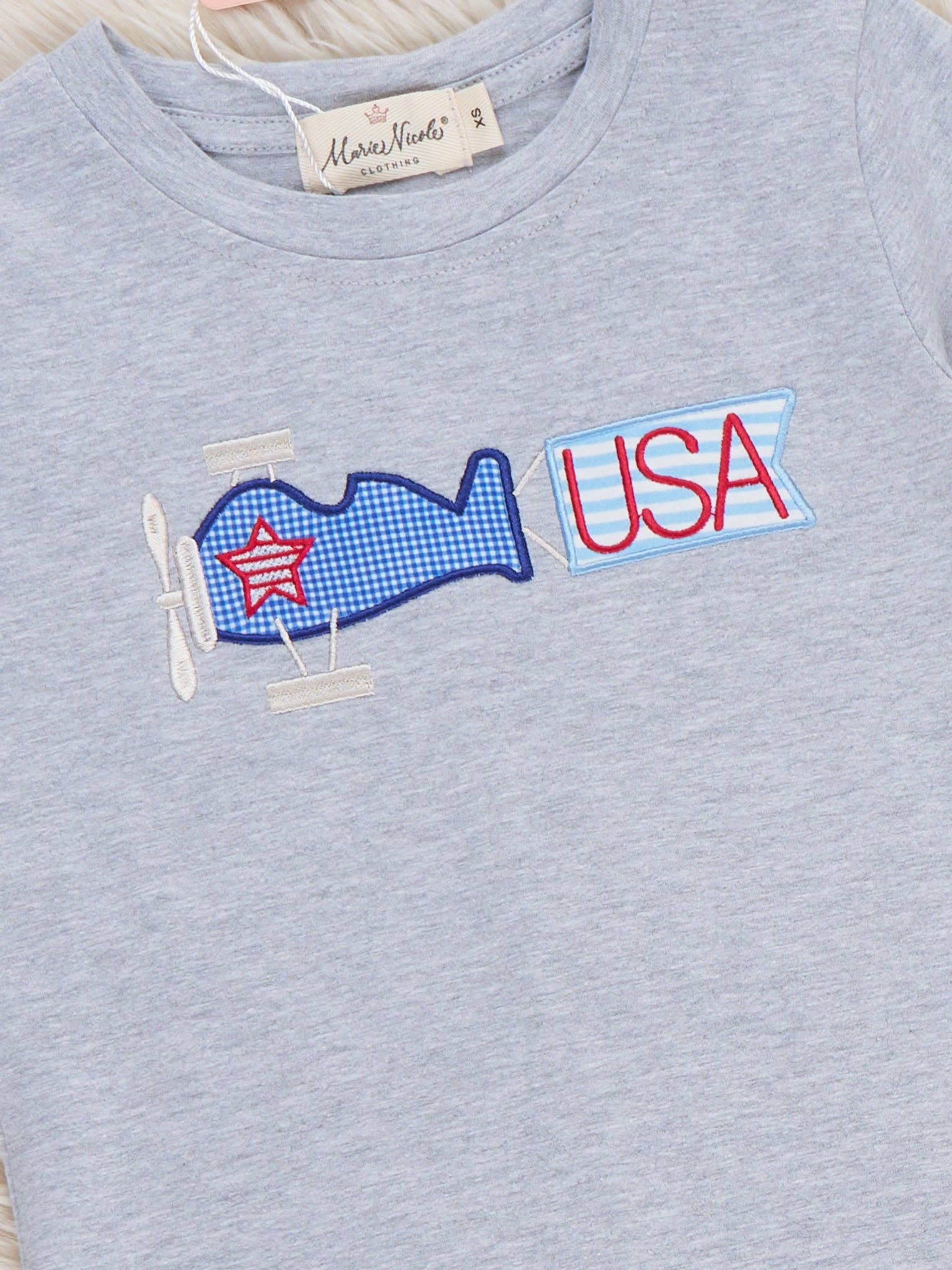 Freedom Flight Embroidered Striped Cotton Outfit