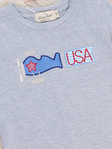Freedom Flight Embroidered Striped Cotton Outfit