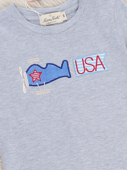 Freedom Flight Embroidered Striped Cotton Outfit