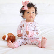 Tiny Touchdowns Convertible Zip Romper | Pink