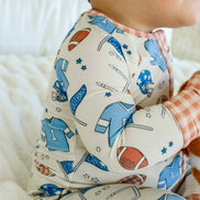 Bamboo Convertible Zipper Romper | Huddles & Cuddles Blue