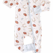 Tiny Touchdowns Convertible Zip Romper | Neutral