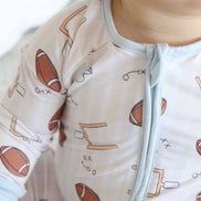 Tiny Touchdowns Convertible Zip Romper | Neutral