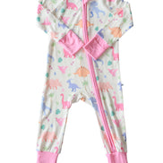Convertible Bamboo Zip Romper | Little Fossil Pink