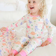 Two-Piece Bamboo Pajama Set | Little Fossil Pink
