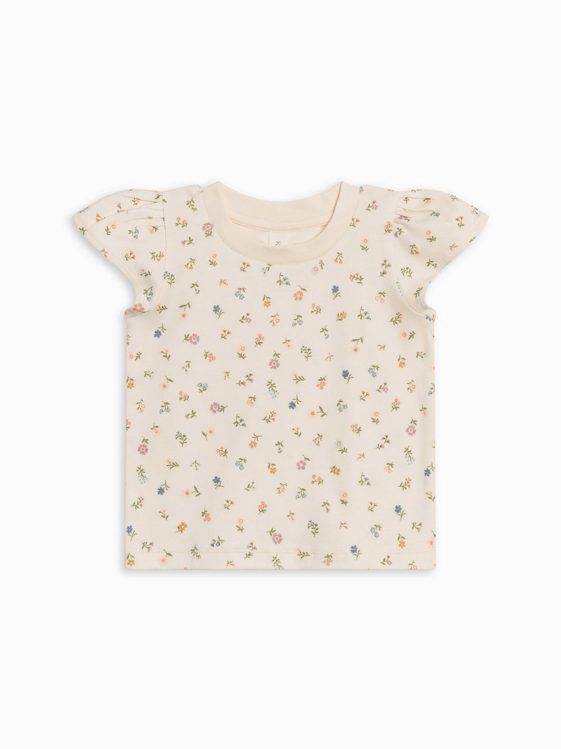 Pearl Petal Sleeve Tee - Petaline Floral / Fog + Fern