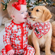 Christmas Bamboo Convertible Zipper Romper | Cozy Claus