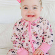 Bamboo Convertible Zipper Romper | Toy Soldier Pink