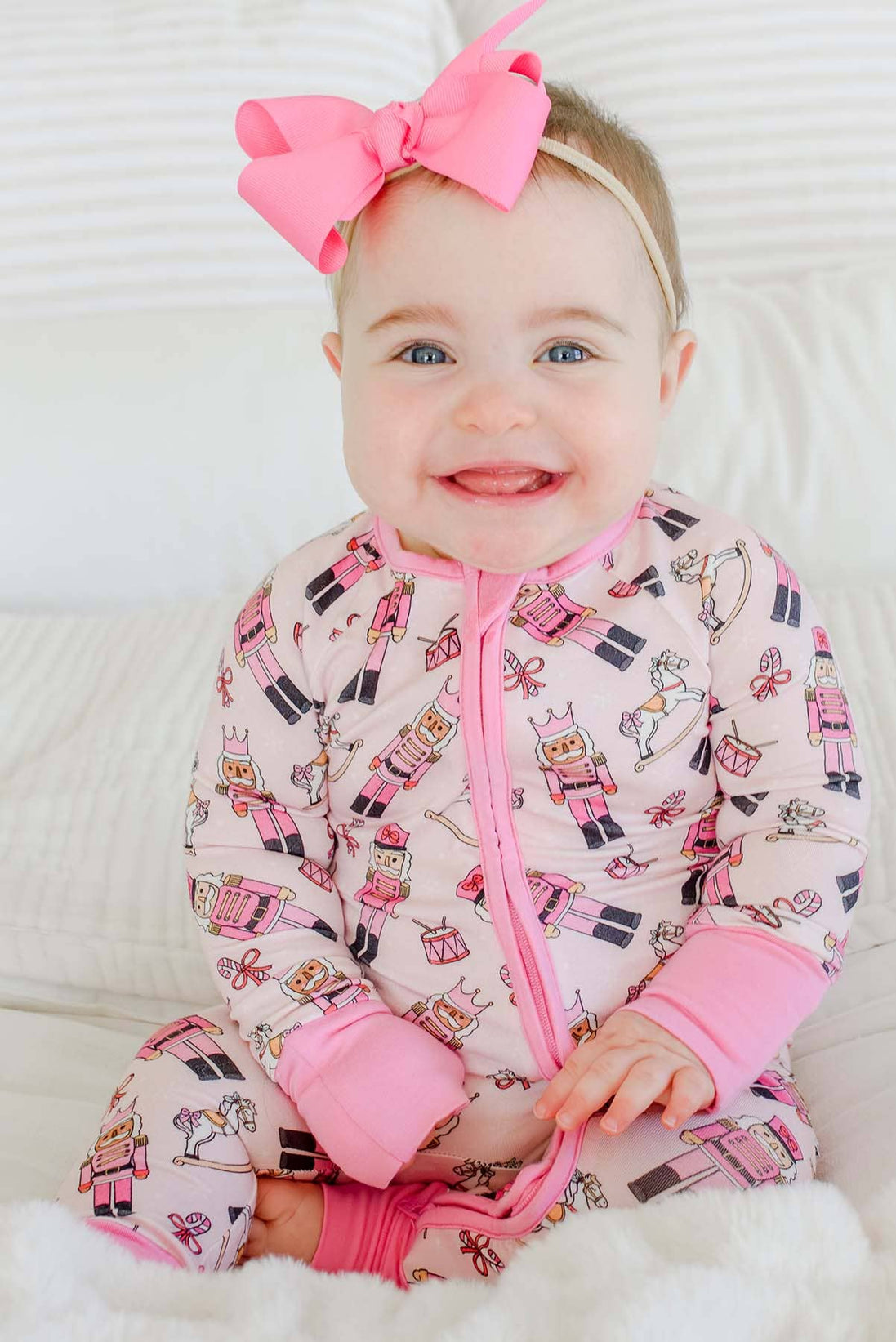 Bamboo Convertible Zipper Romper | Toy Soldier Pink