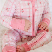 Convertible Bamboo Zip Romper | Primrose Plaid