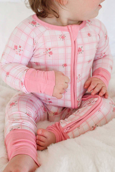 Convertible Bamboo Zip Romper | Primrose Plaid