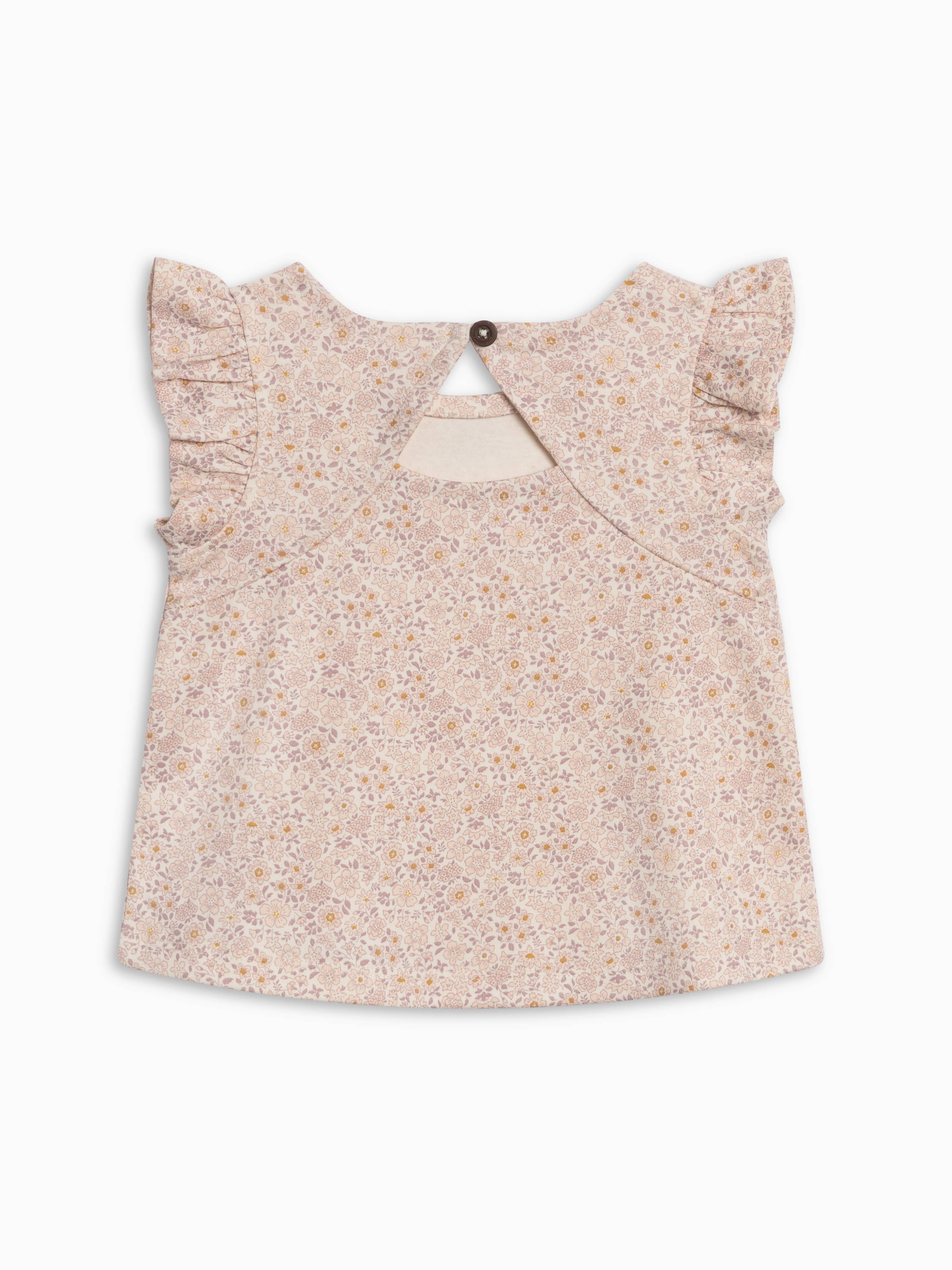 Ella Ruffle Sleeve Tank - Primrose / Fog + Shell