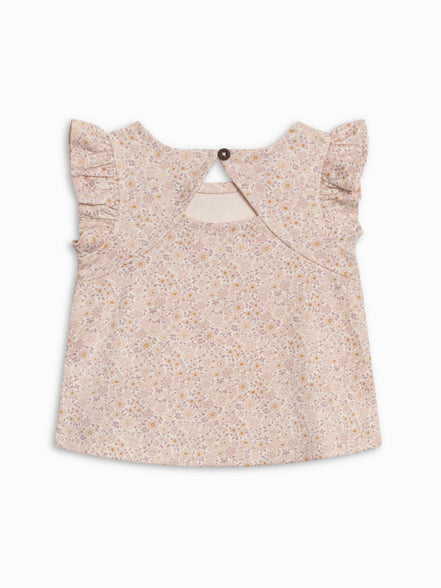 Ella Ruffle Sleeve Tank - Primrose / Fog + Shell