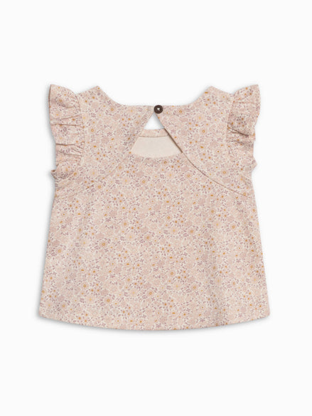 Ella Ruffle Sleeve Tank - Primrose / Fog + Shell