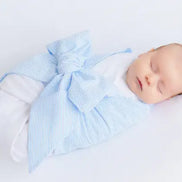 Bow Swaddle - Seersucker