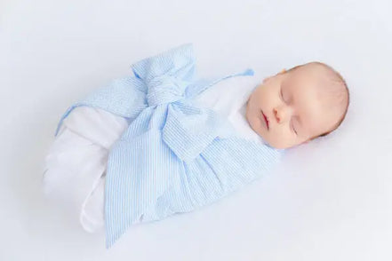 Bow Swaddle - Seersucker