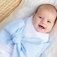 Bow Swaddle - Seersucker