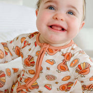 Thanksgiving Bamboo Convertible Zipper Romper | Gobble Gobble