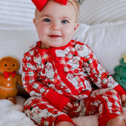 Christmas Bamboo Convertible Zipper Romper | Cozy Claus