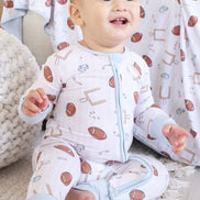 Tiny Touchdowns Convertible Zip Romper | Neutral