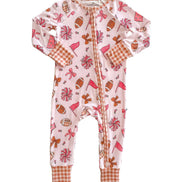 Convertible Bamboo Zipper Romper | Huddles & Cuddles Pink