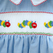 Back to School Caterpillar Smocked Henry Bubble