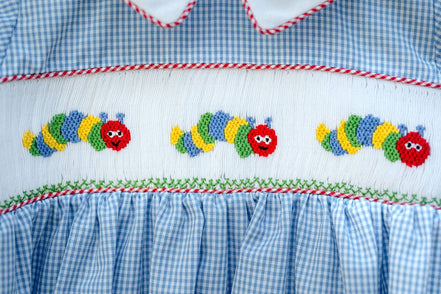 Back to School Caterpillar Smocked Henry Bubble