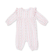 Marnie Rosebud Stripe - Long Sleeve Petal Ruffle Romper