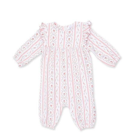 Marnie Rosebud Stripe - Long Sleeve Petal Ruffle Romper