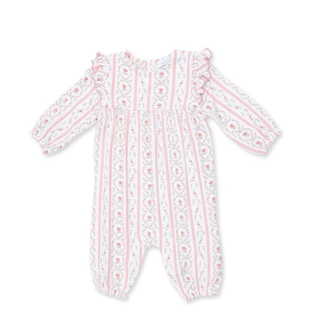 Marnie Rosebud Stripe - Long Sleeve Petal Ruffle Romper