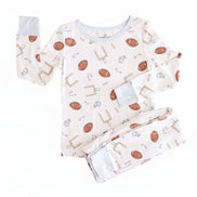 Tiny Touchdowns Two Piece Pajama Set | Neutral
