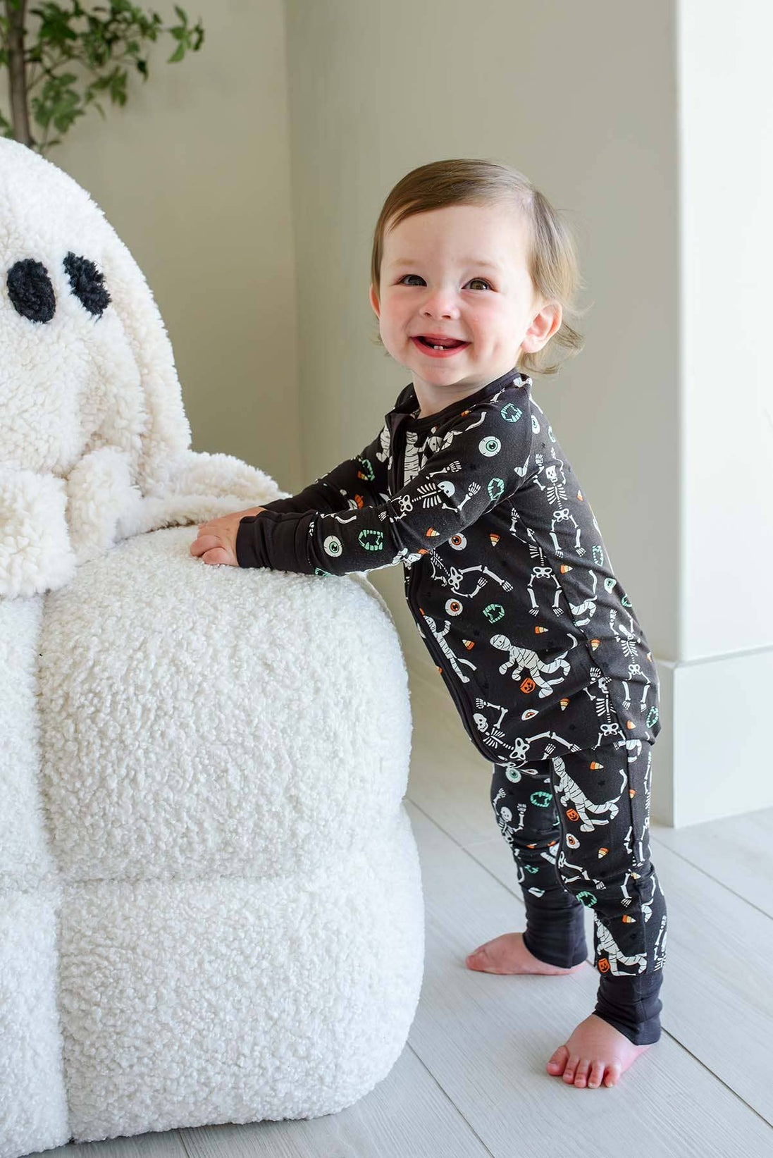 Halloween Glow-in-the-Dark Convertible Bamboo Zip Romper | Eye Want Candy