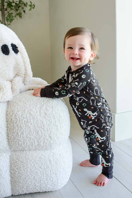 Halloween Glow-in-the-Dark Convertible Bamboo Zip Romper | Eye Want Candy