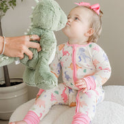 Convertible Bamboo Zip Romper | Little Fossil Pink