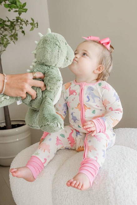 Convertible Bamboo Zip Romper | Little Fossil Pink