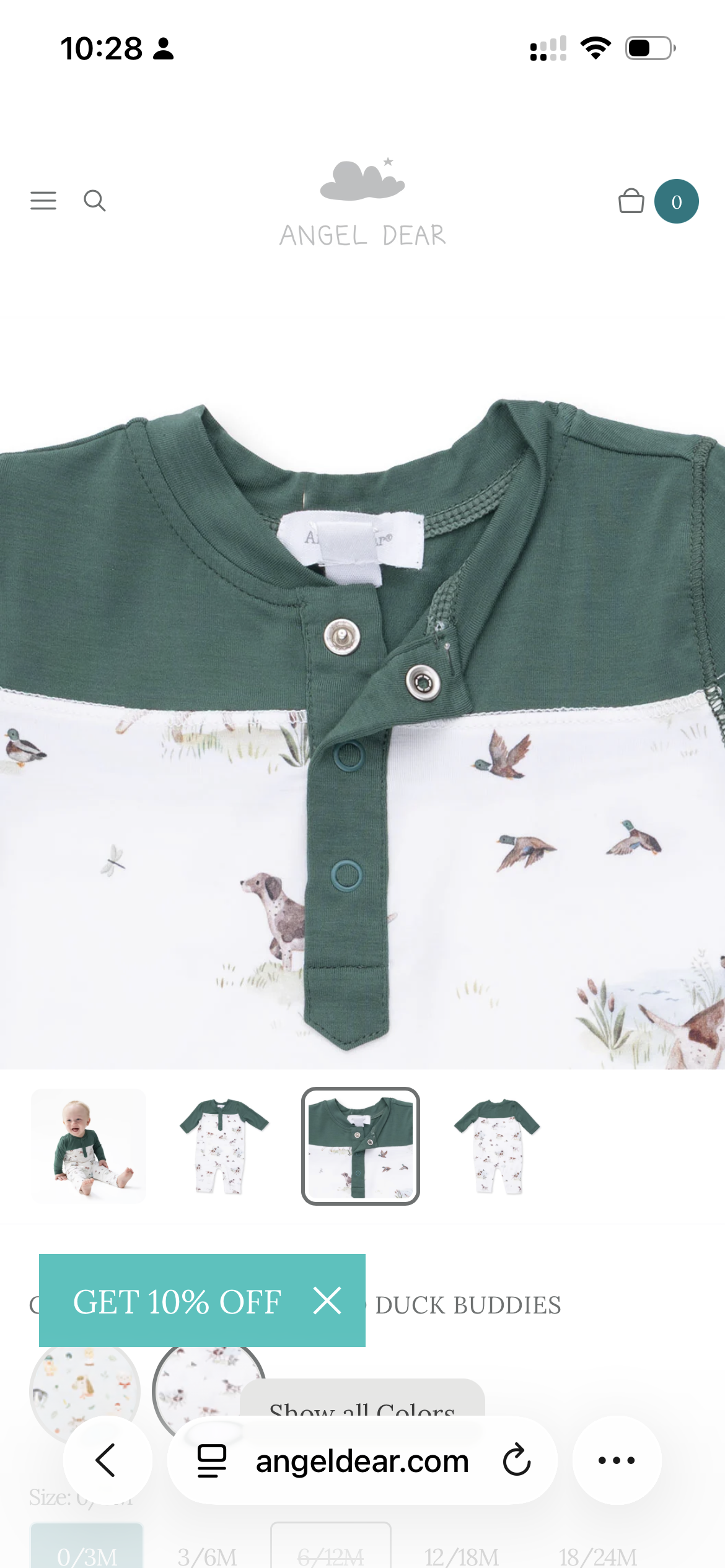 Pointer Pups and Duck Buddies - Romper with Contrast Sleeves