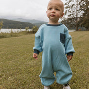 Sammy Romper in Dusk Blue