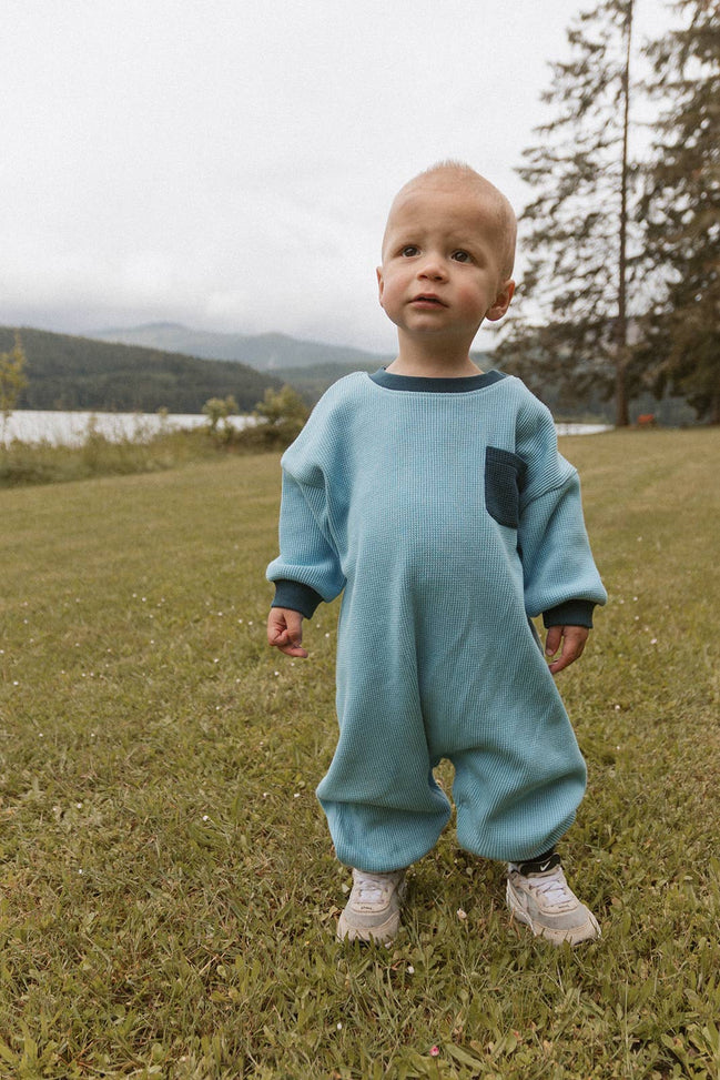 Sammy Romper in Dusk Blue