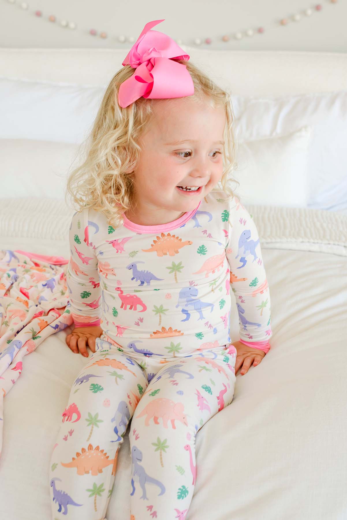 Two-Piece Bamboo Pajama Set | Little Fossil Pink
