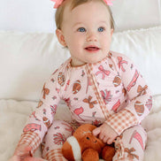 Convertible Bamboo Zipper Romper | Huddles & Cuddles Pink