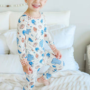 Bamboo Two-Piece Pajama Set | Huddles & Cuddles Blue