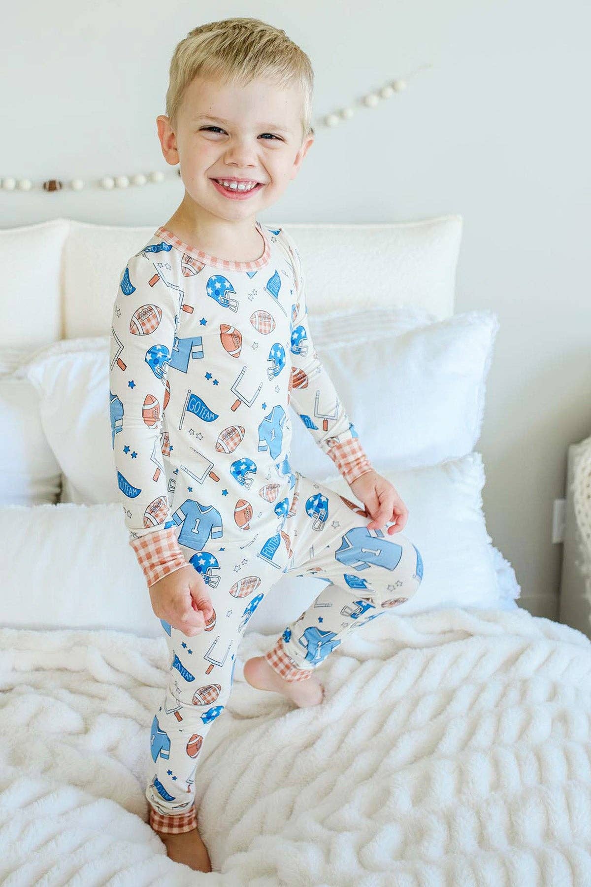 Bamboo Two-Piece Pajama Set | Huddles & Cuddles Blue