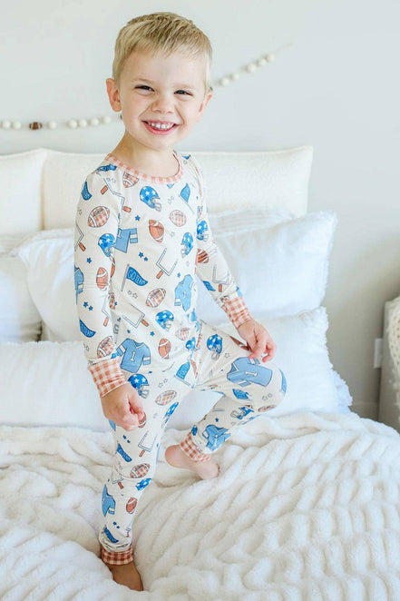 Bamboo Two-Piece Pajama Set | Huddles & Cuddles Blue