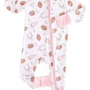 Tiny Touchdowns Convertible Zip Romper | Pink