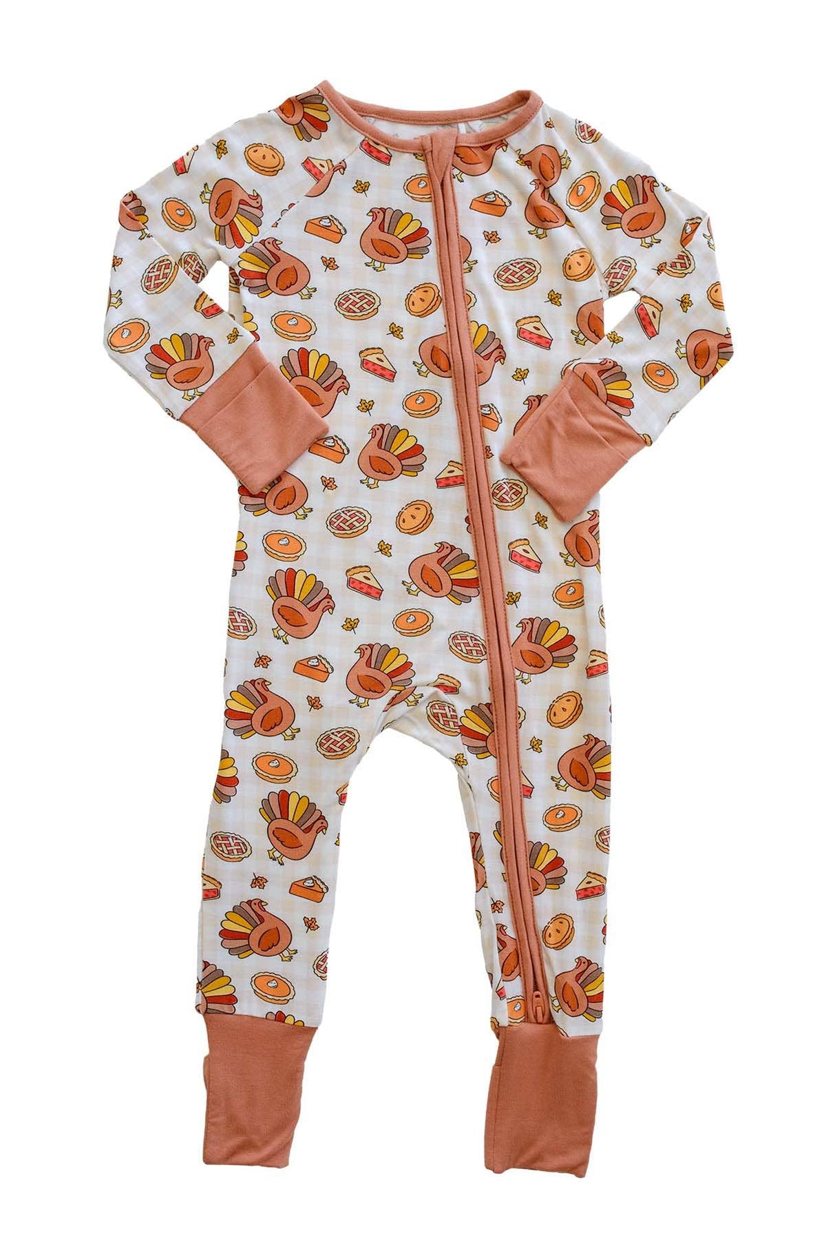 Thanksgiving Bamboo Convertible Zipper Romper | Gobble Gobble
